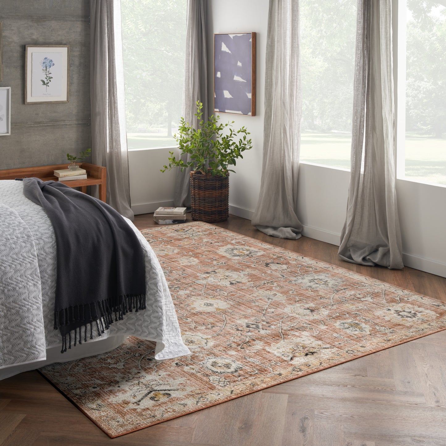 Nourison Oushak Home 8' x 9'10" Rust Vintage Indoor Rug