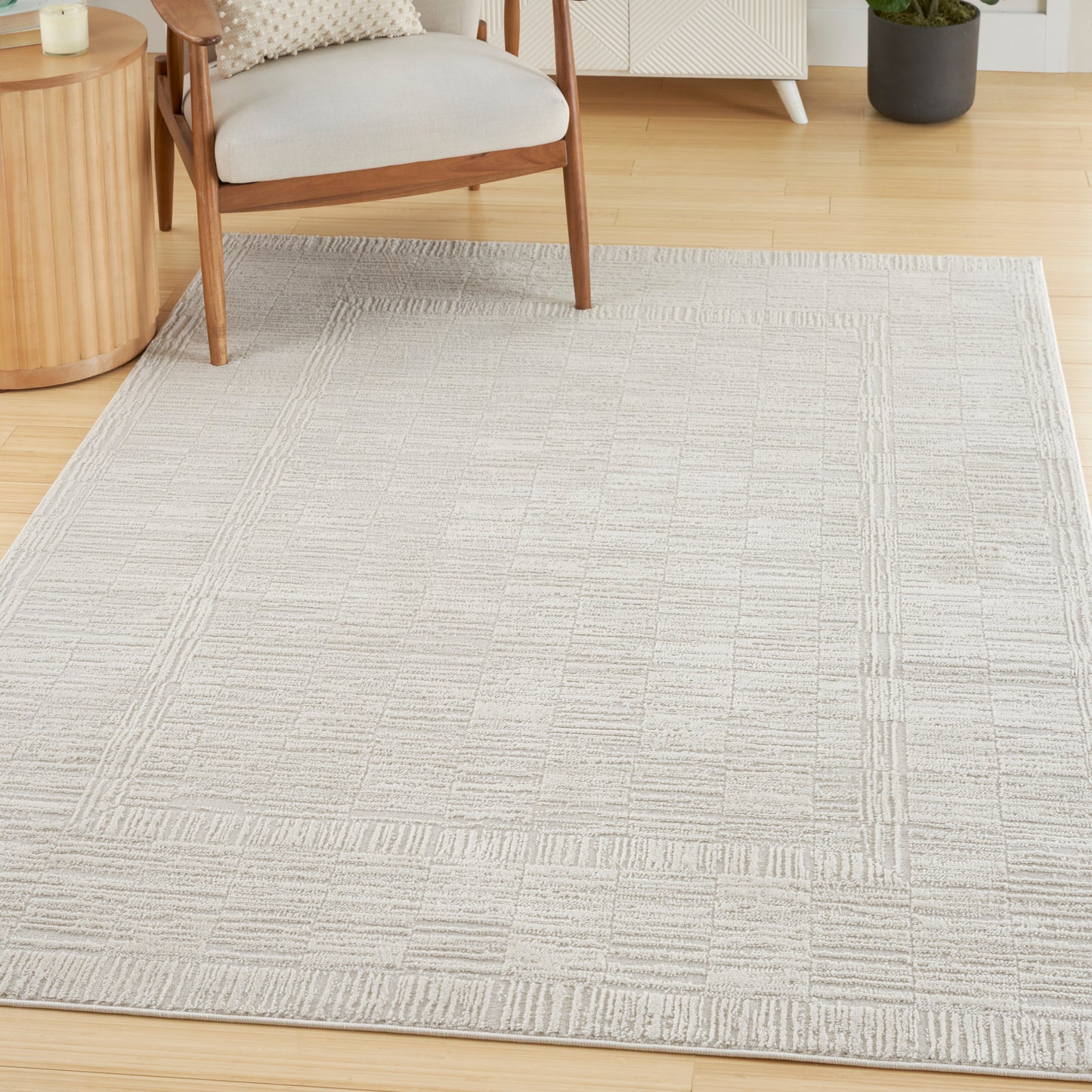 Nourison Dew 5'3" x 7' Beige Modern Indoor Rug