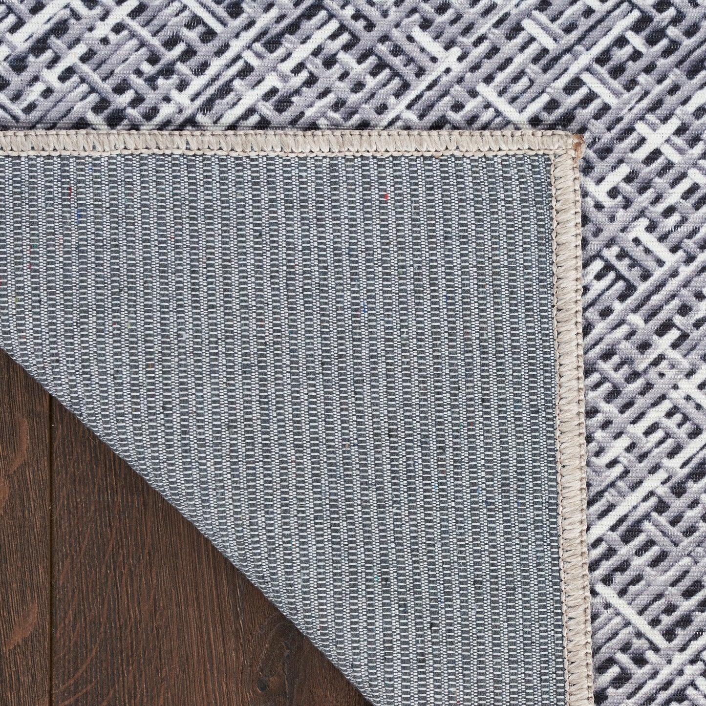 Nourison Nourison Washables 4' x 6' Grey Modern Indoor Rug