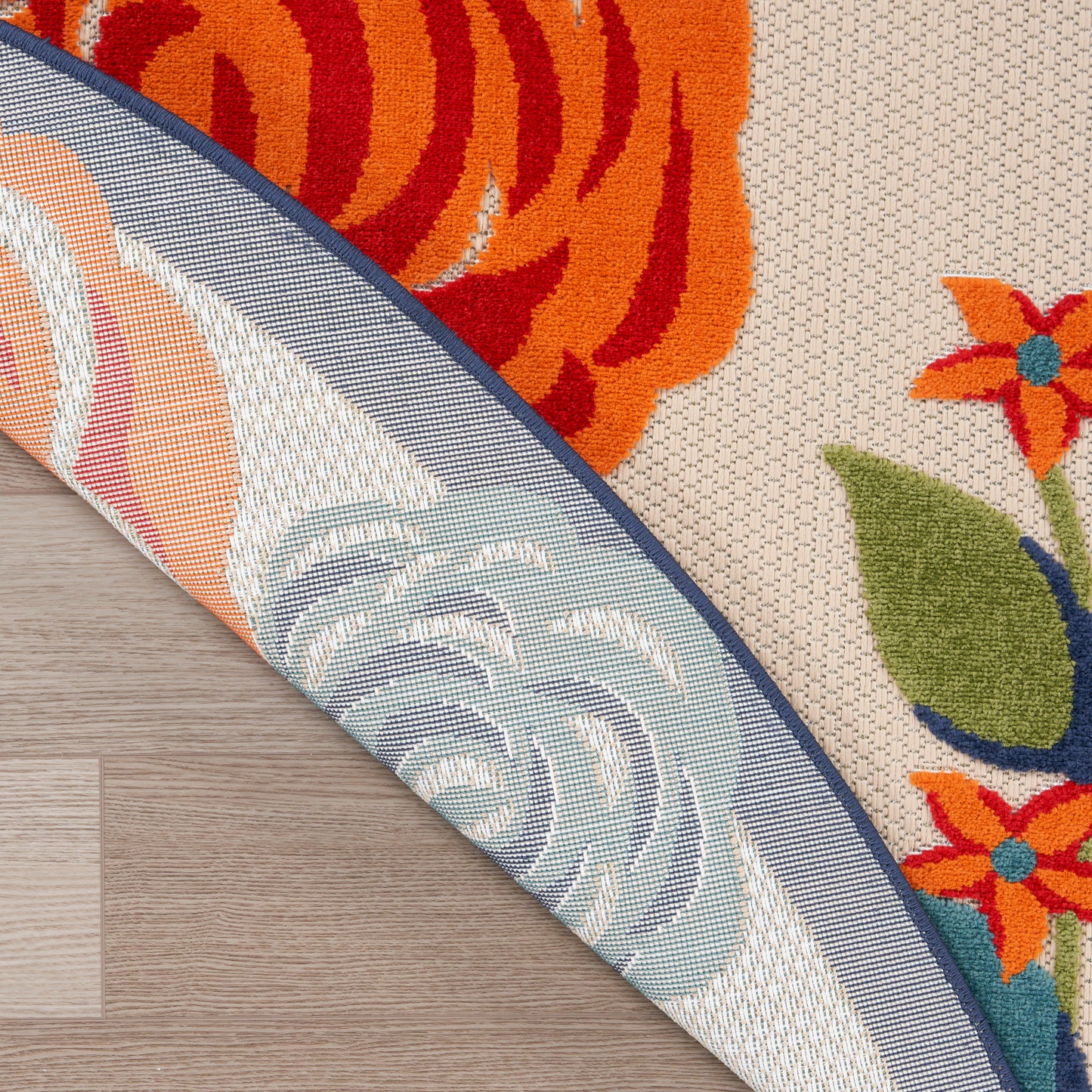 Nourison Aloha 7'10" x Round Multicolor Contemporary Rug