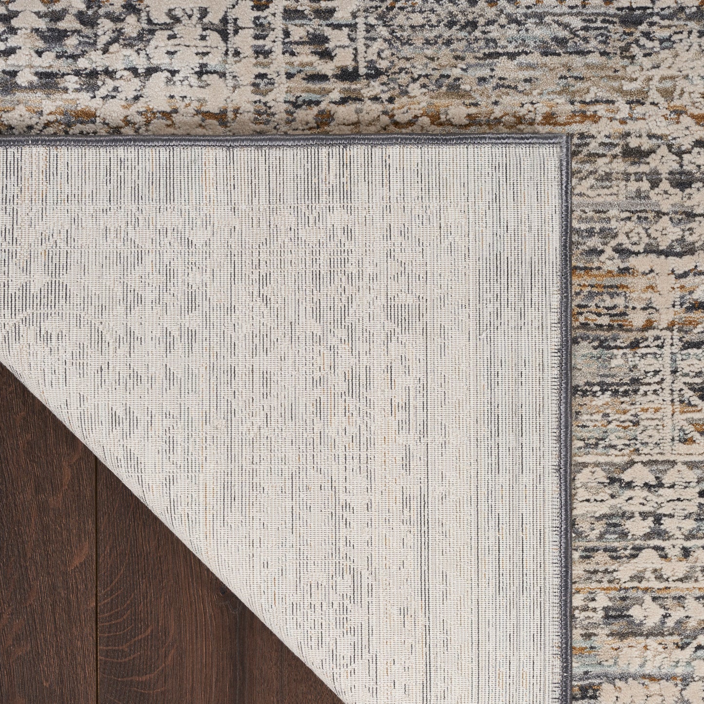 Nourison Lynx 2'3" x 12' Ivory Slate Vintage Indoor Rug