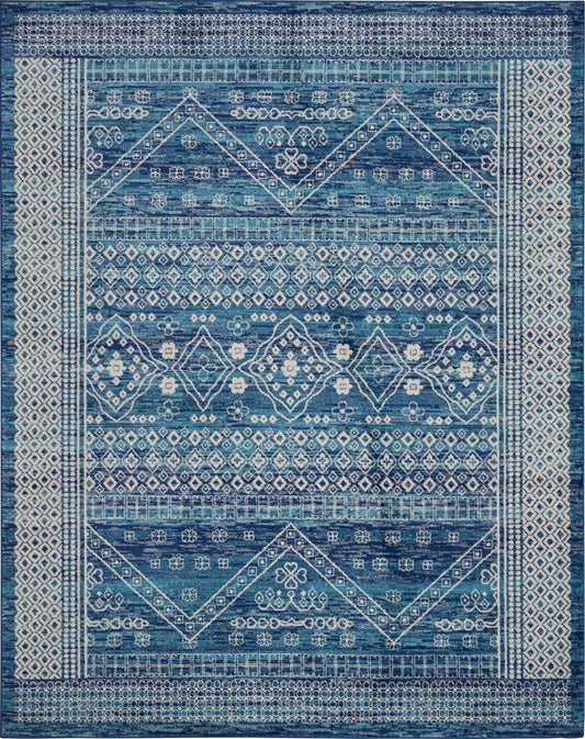 Nourison Passion 6'7" x 9'6" Navy Blue Bohemian Indoor Rug
