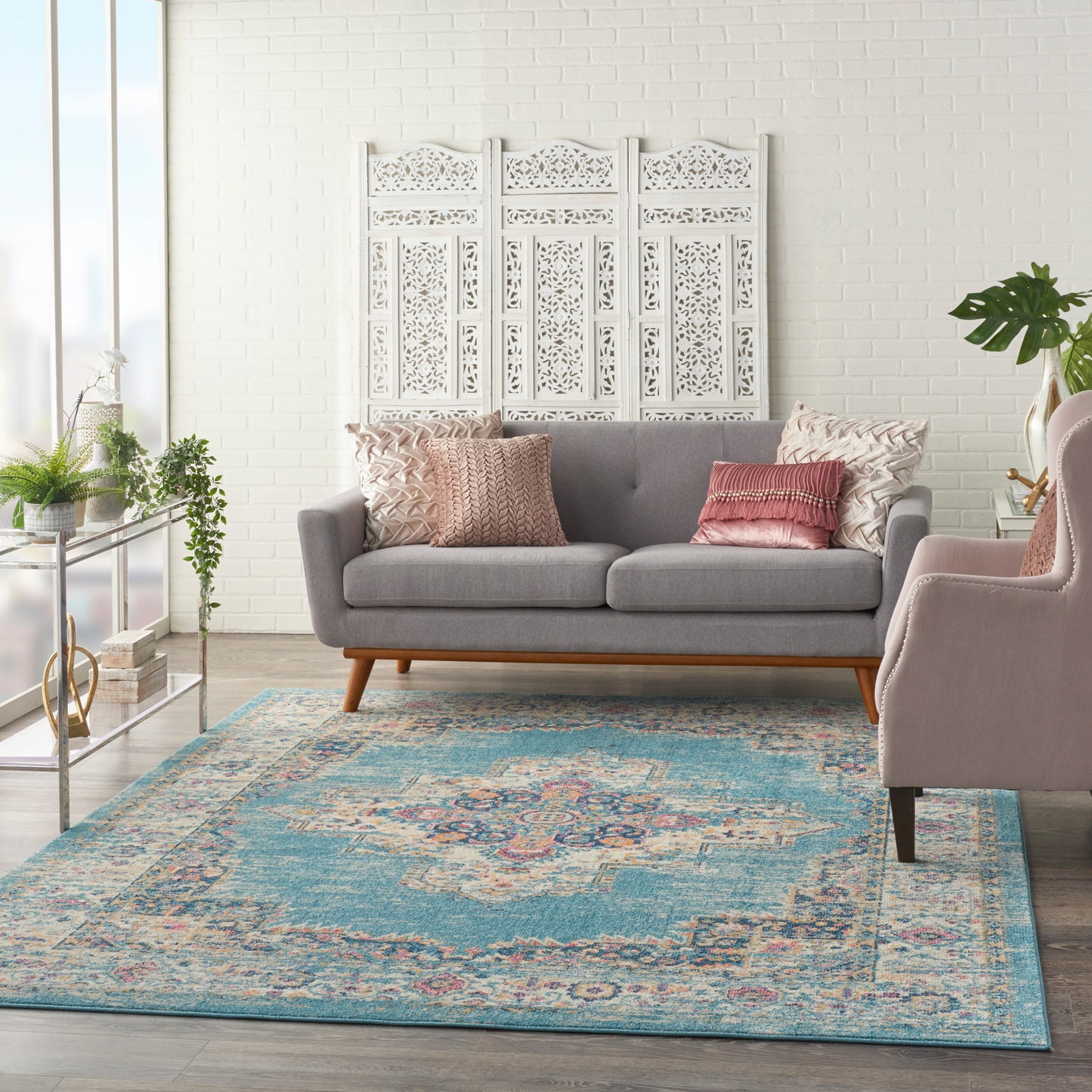 Nourison Passion 8' x 10' Light Blue Bohemian Indoor Rug