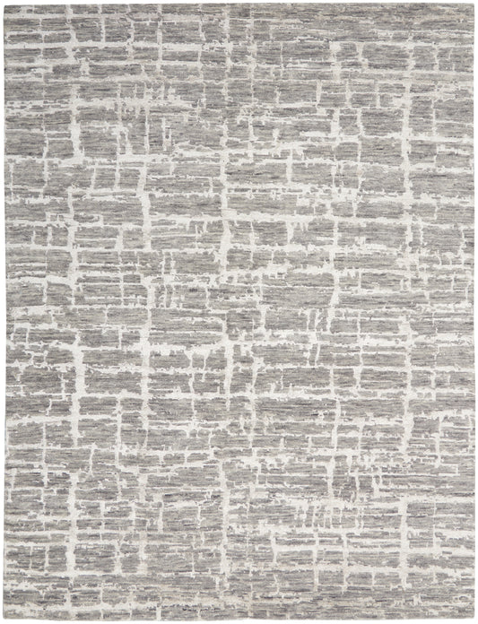 Nourison Luna 7'9" x 9'9" Grey Silver Modern Indoor Rug