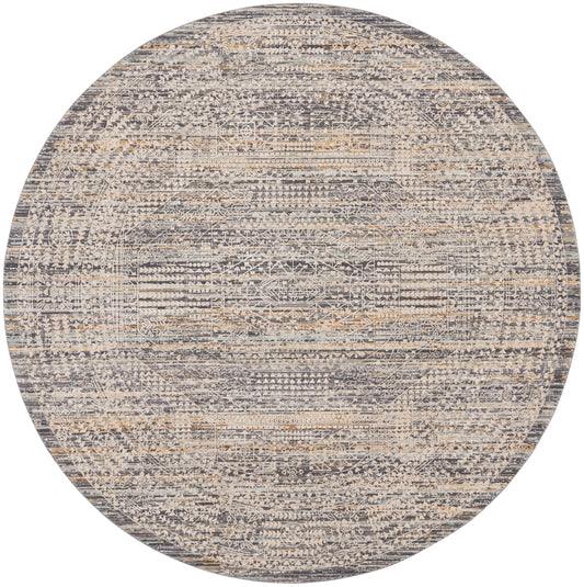 Nourison Lynx 7’10” x Round Ivory Slate Vintage Indoor Rug