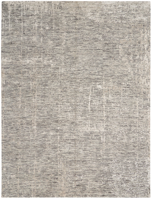 Nourison Luna 7'9" x 9'9" Grey Silver Modern Indoor Rug