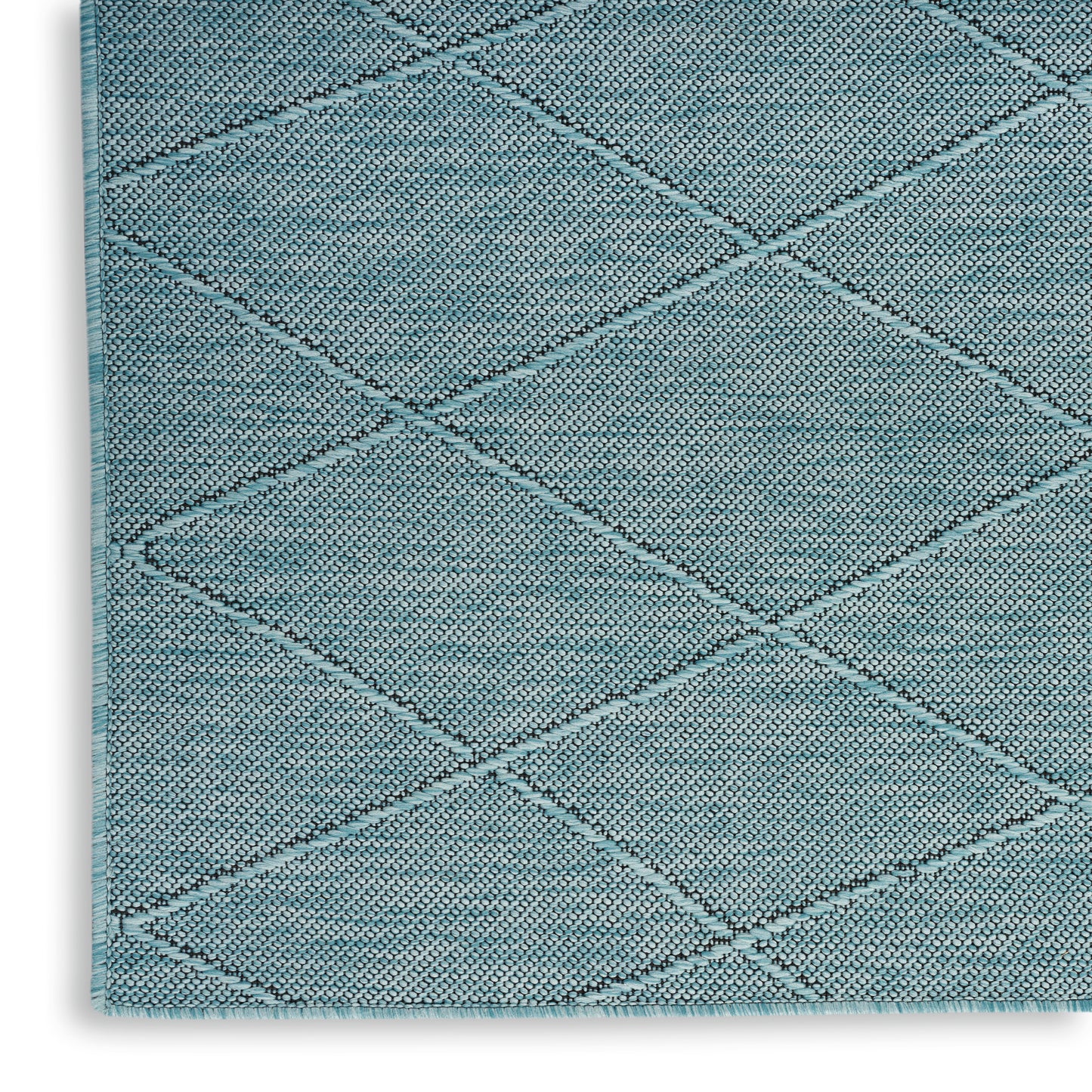 Nourison Washable Solutions 2'2" x 8' Aqua Modern Rug