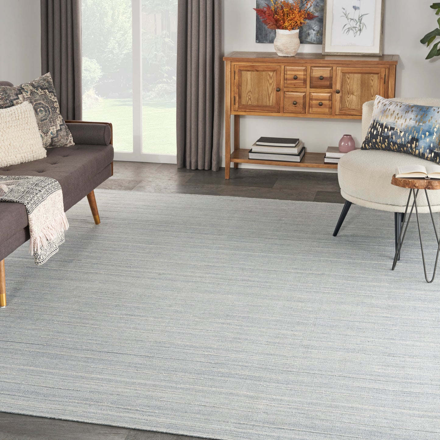 Nourison Interweave 9' x 12' Light Blue Modern Indoor Rug