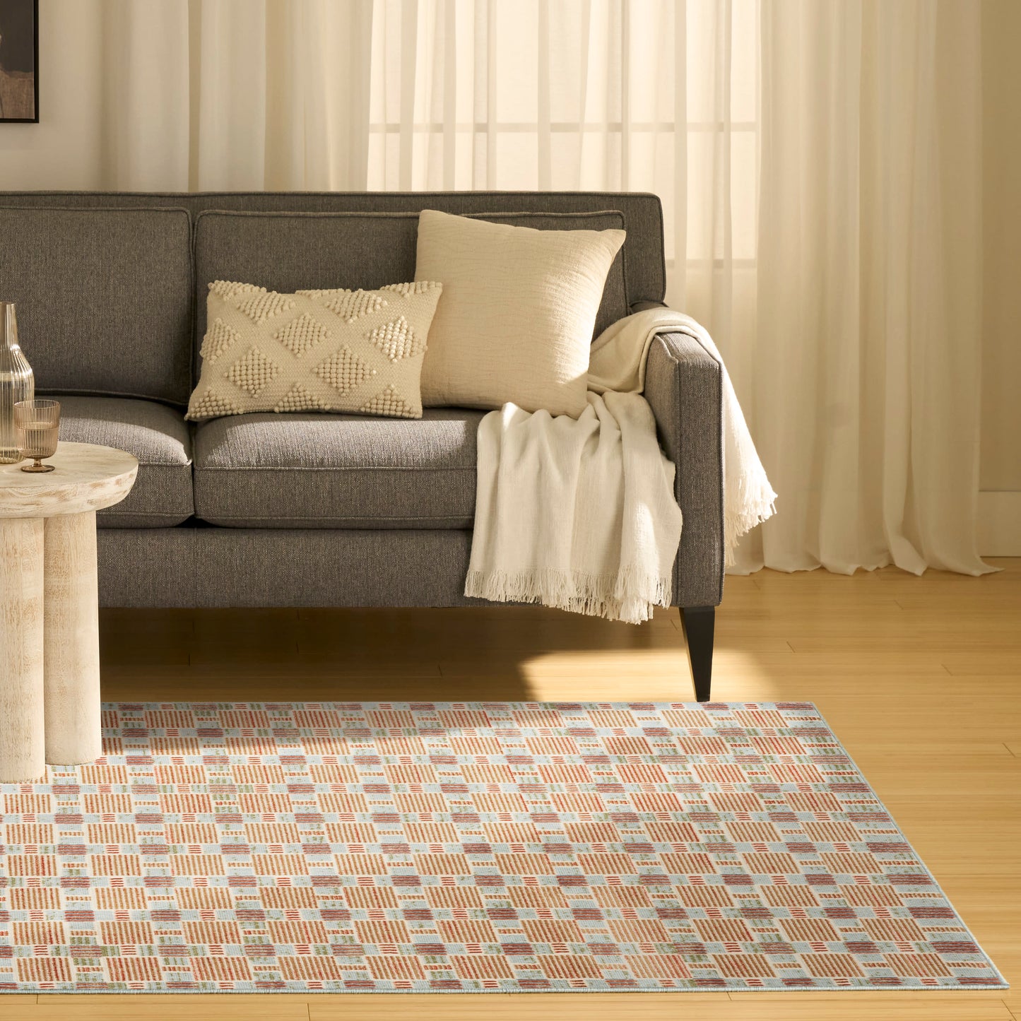 Nourison Nordic 4' x 6' Rust Multicolor Modern Indoor Rug