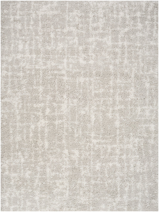 Nourison Modern Shag 5'3" x 7' Grey Ivory Modern Indoor Rug