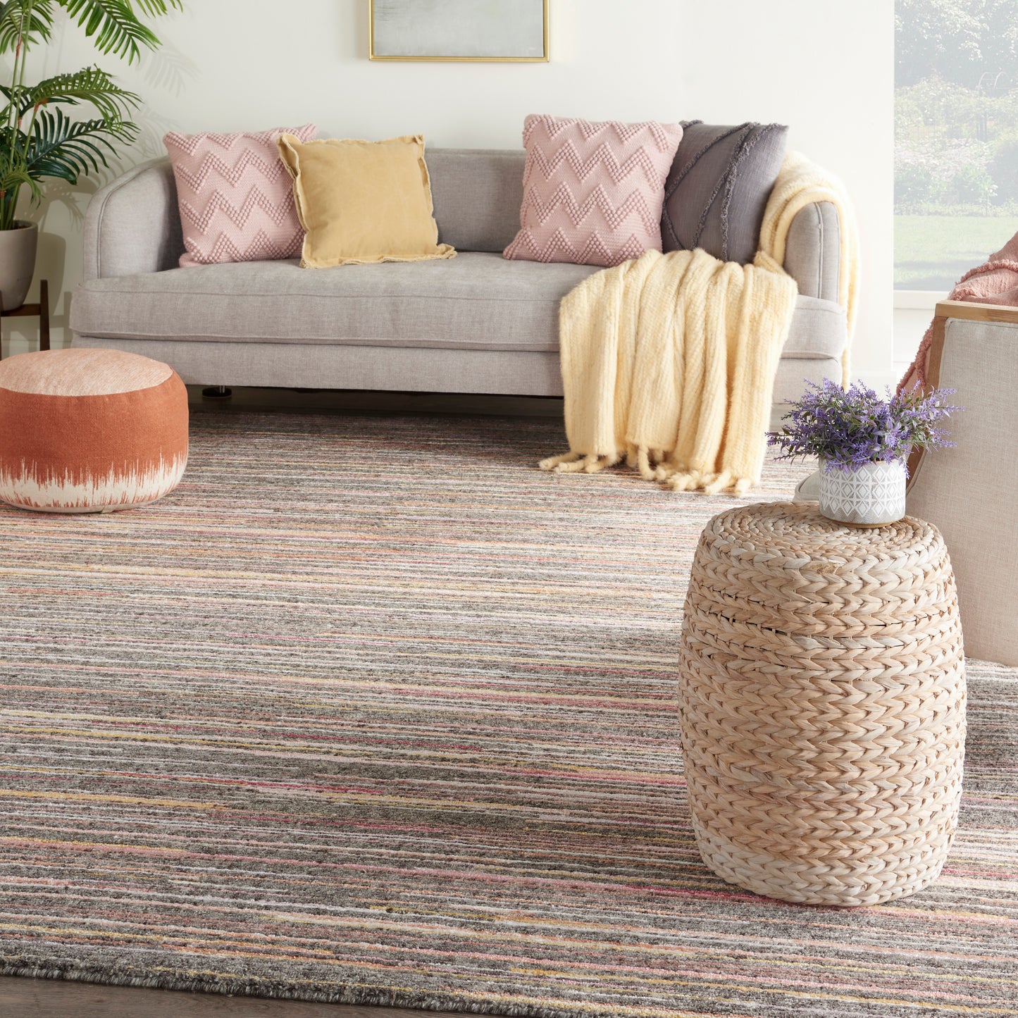 Nourison Plateau 9'9" x 13'9" Grey Flame Modern Indoor Rug