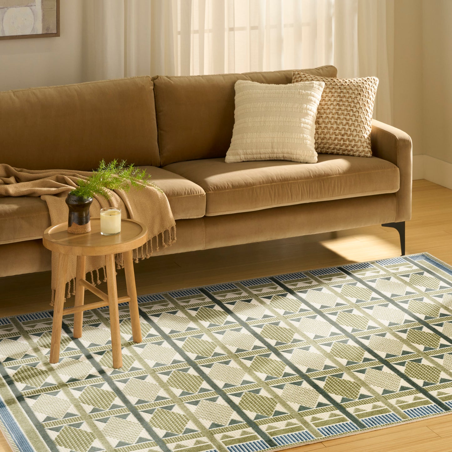 Nourison Nordic 4' x 6' Green Blue Modern Indoor Rug