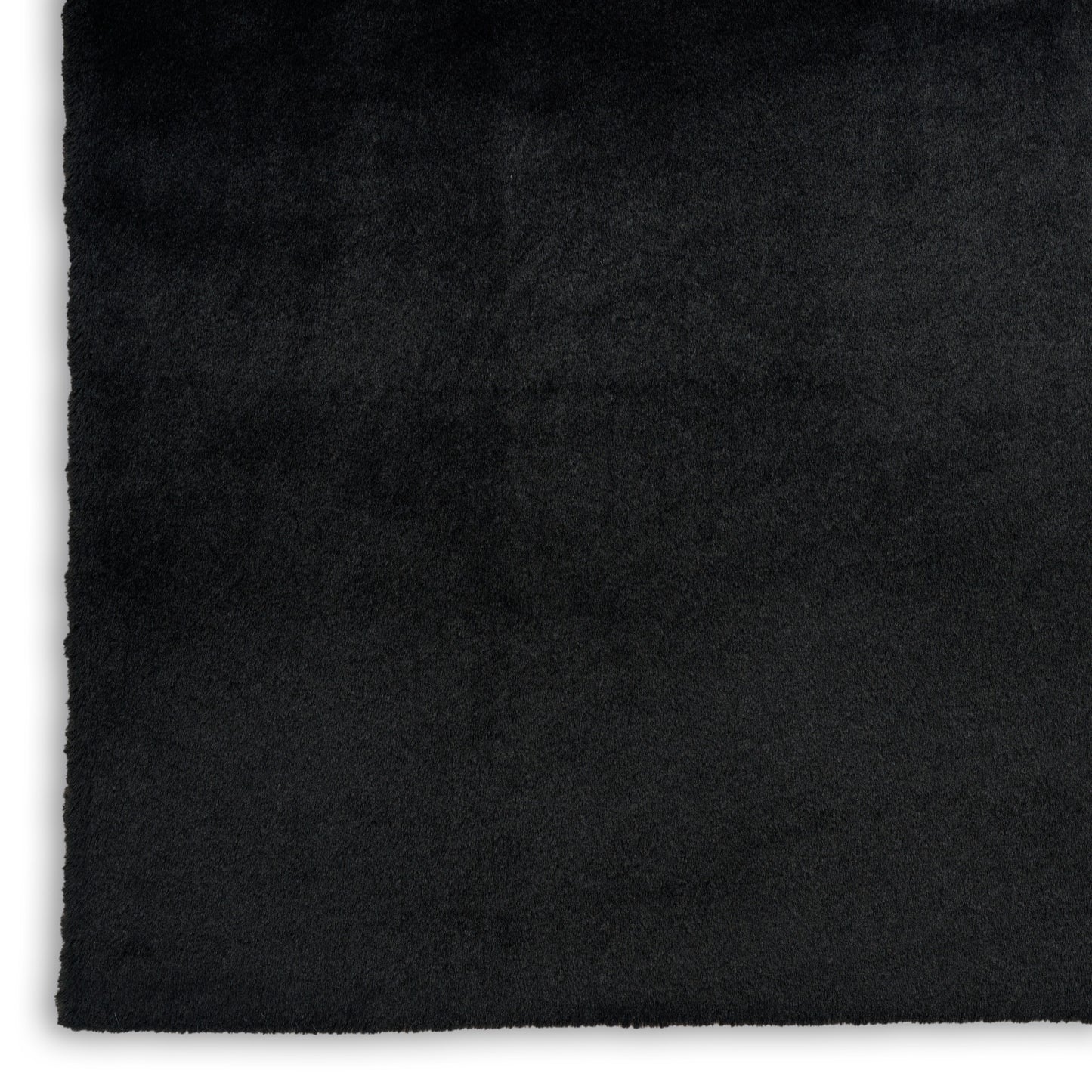 Nourison Soft Plush Rabbit Fur 4' x 6' Black Contemporary Indoor Rug