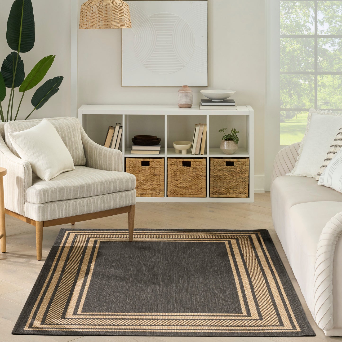 Nourison Horizon Indoor/Outdoor 5' x 7' Charcoal Modern Rug