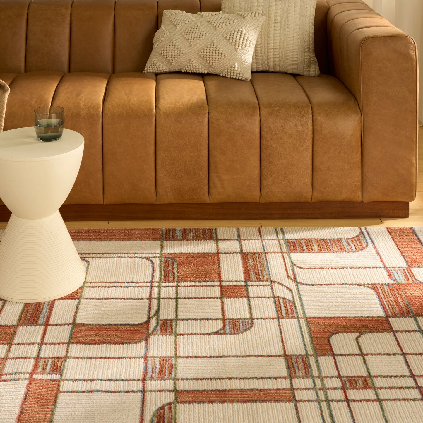 Nourison Nordic 8' x 10' Ivory Rust Mid-Century Modern Indoor Rug