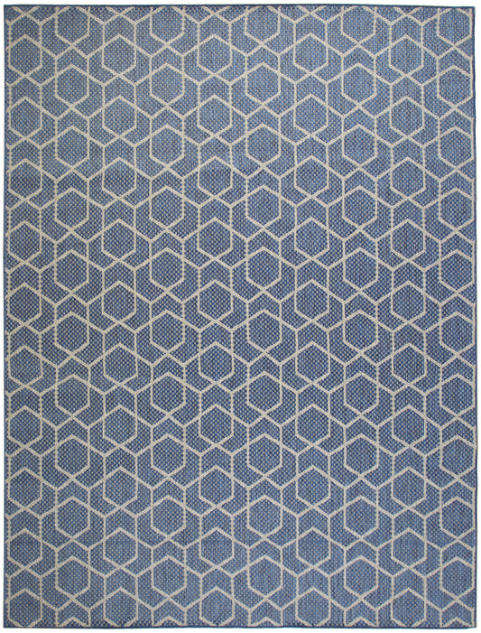 Nourison Horizon Indoor/Outdoor 9' x 12' Denim Modern Rug