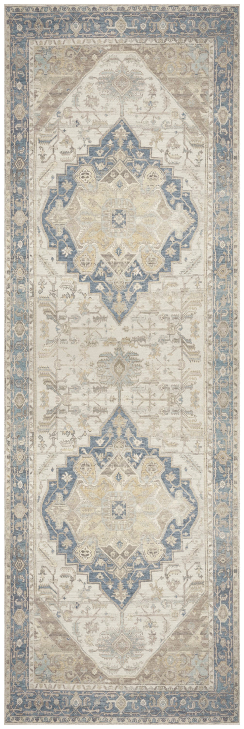 Nourison Vintage Washables 2' x 6' Blue Green Vintage Indoor Rug