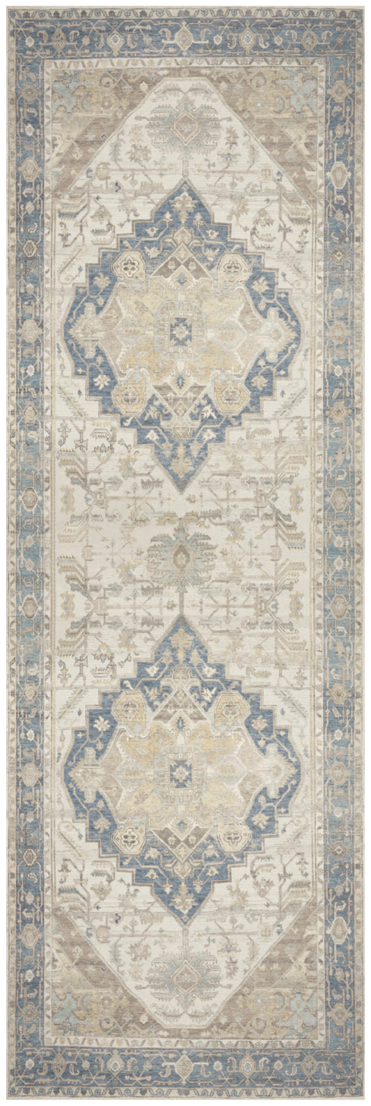 Nourison Vintage Washables 2' x 6' Blue Green Vintage Indoor Rug