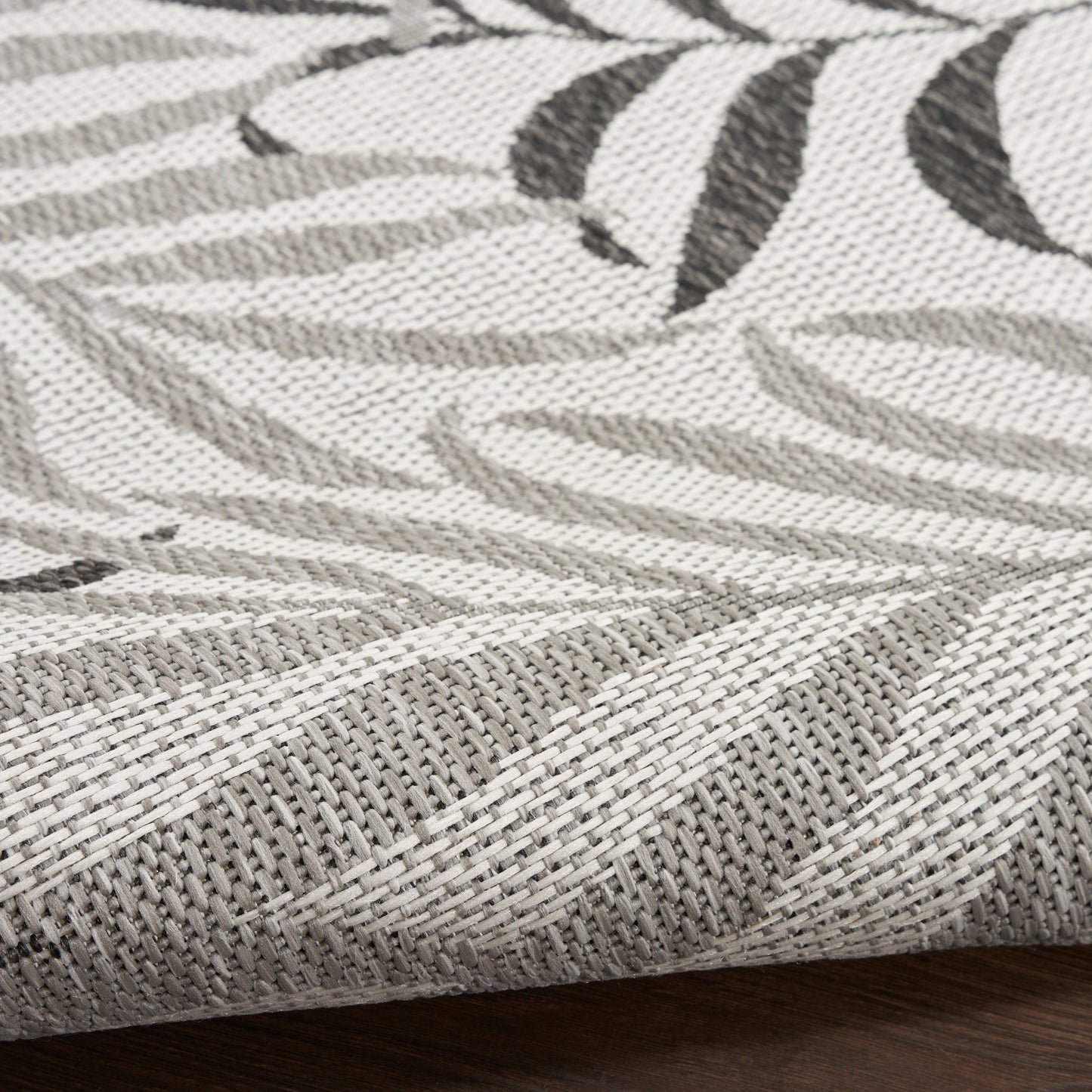 Nourison Garden Oasis 2' x 6' Grey Tropical Rug
