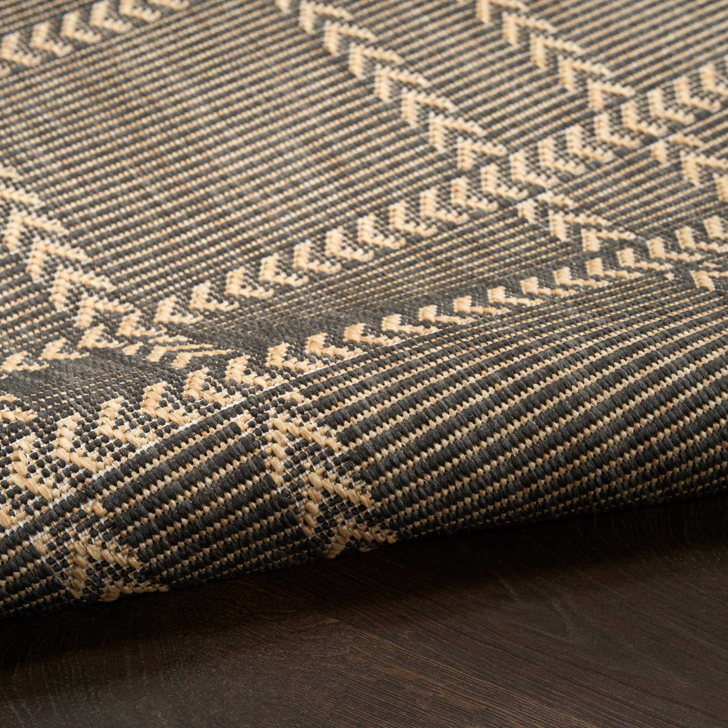 Nourison Horizon Indoor/Outdoor 6' x 9' Charcoal Modern Rug