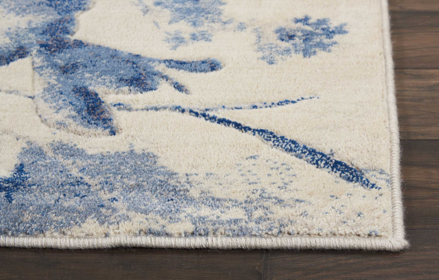 Nourison Somerset 2'3" x 10' Ivory/Blue Farmhouse Indoor Rug