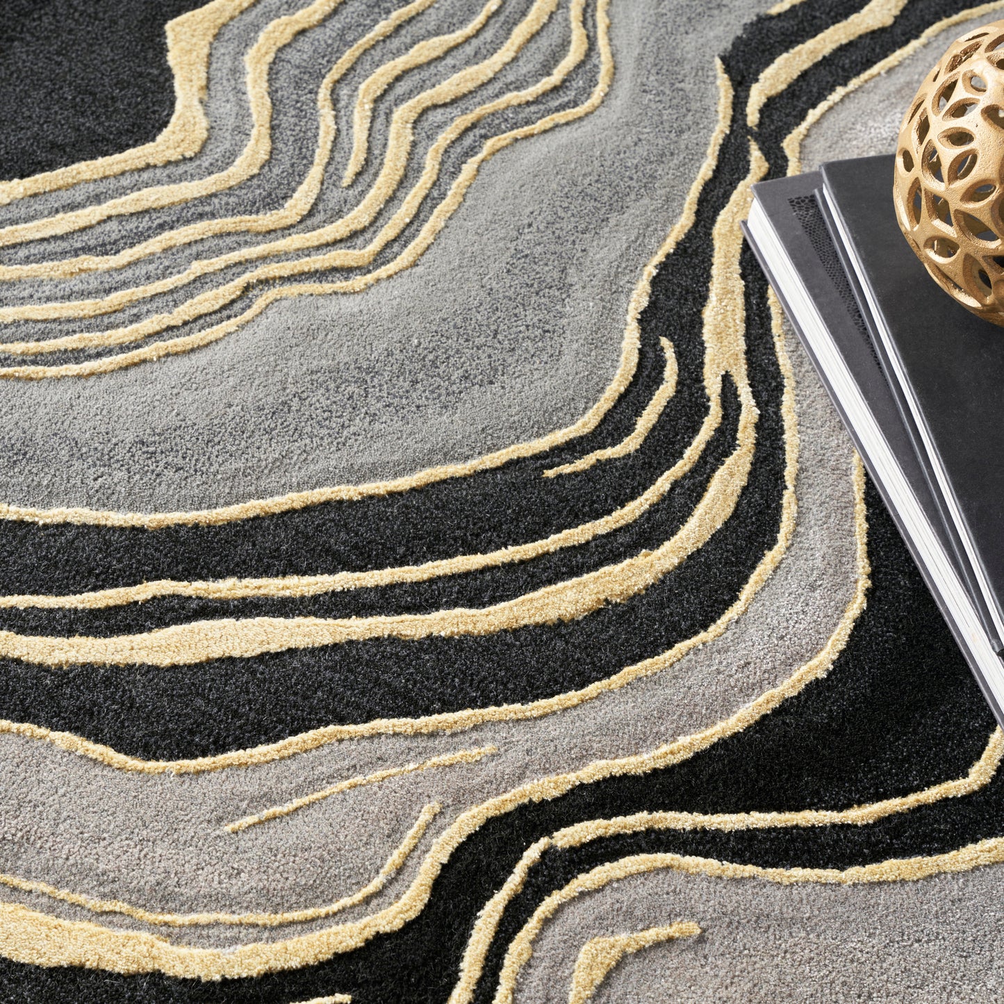 Nourison Prismatic 3'9" x 5'9" Charcoal Grey Modern Indoor Rug