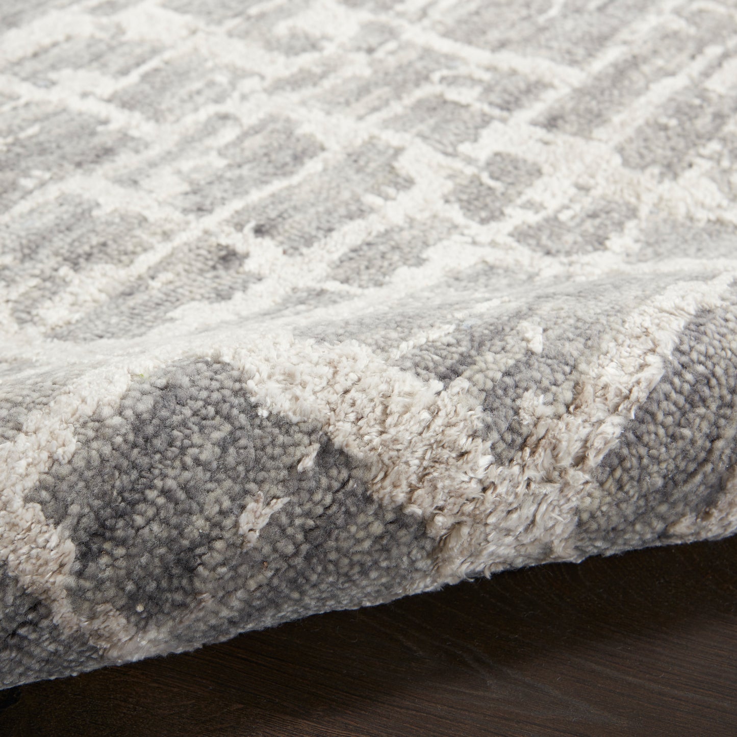 Nourison Luna 9'9" x 13'9" Grey Silver Modern Indoor Rug