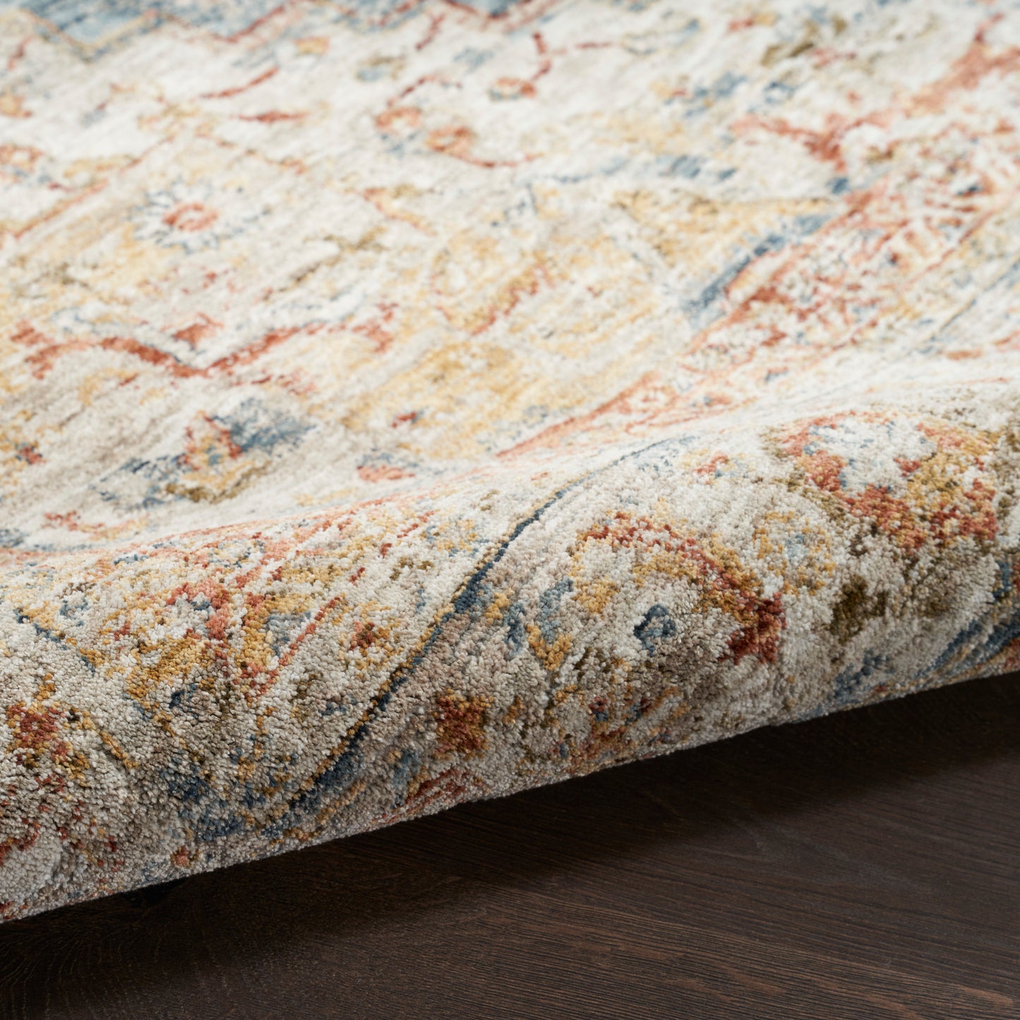 Nourison Sahar 9'3" x 12'7" Ivory Blue Vintage Indoor Rug