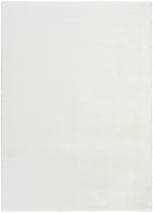 Nourison Soft Plush Rabbit Fur 4' x 6' White Contemporary Indoor Rug