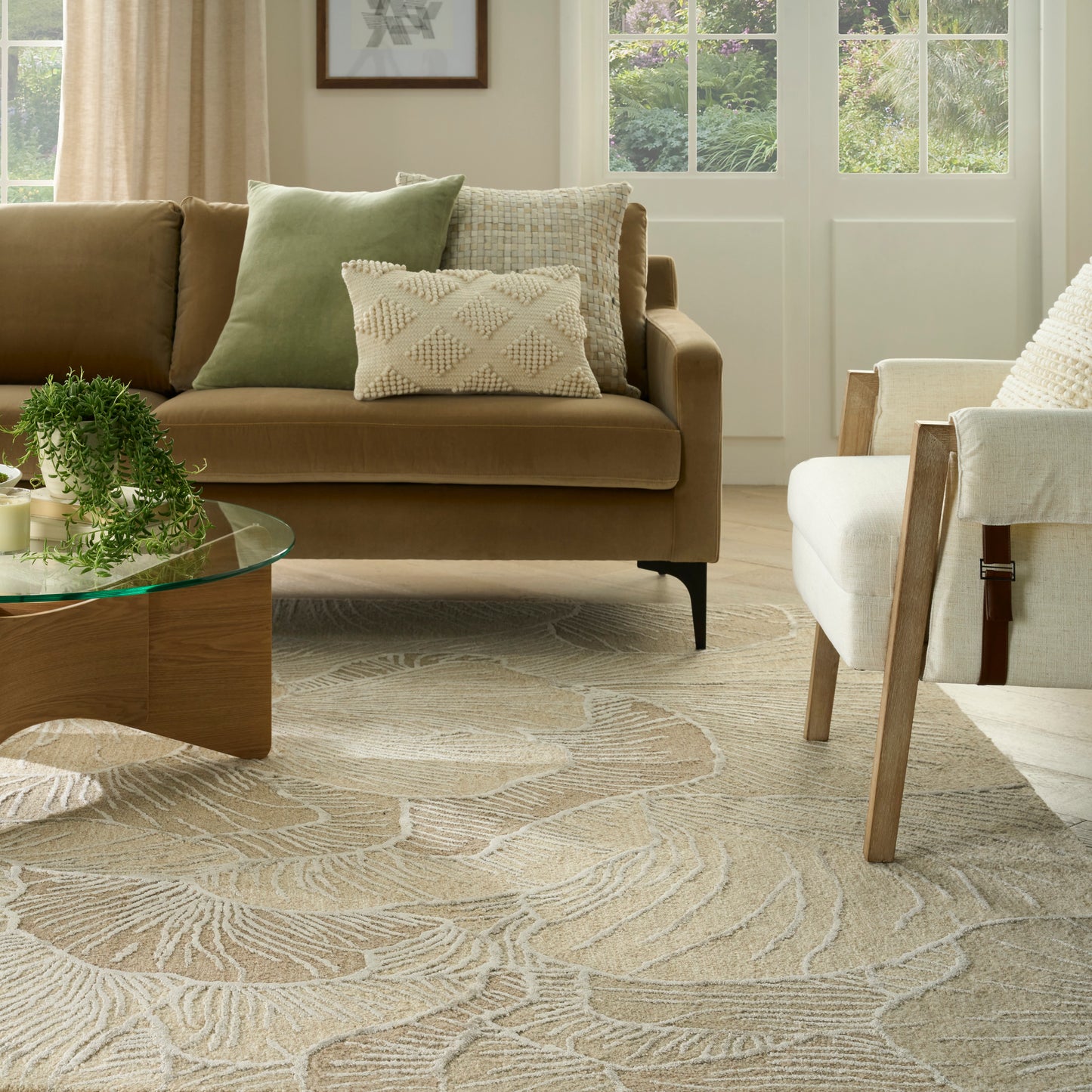 Nourison Avra 7'9" x 9'9" Taupe Modern Indoor Rug