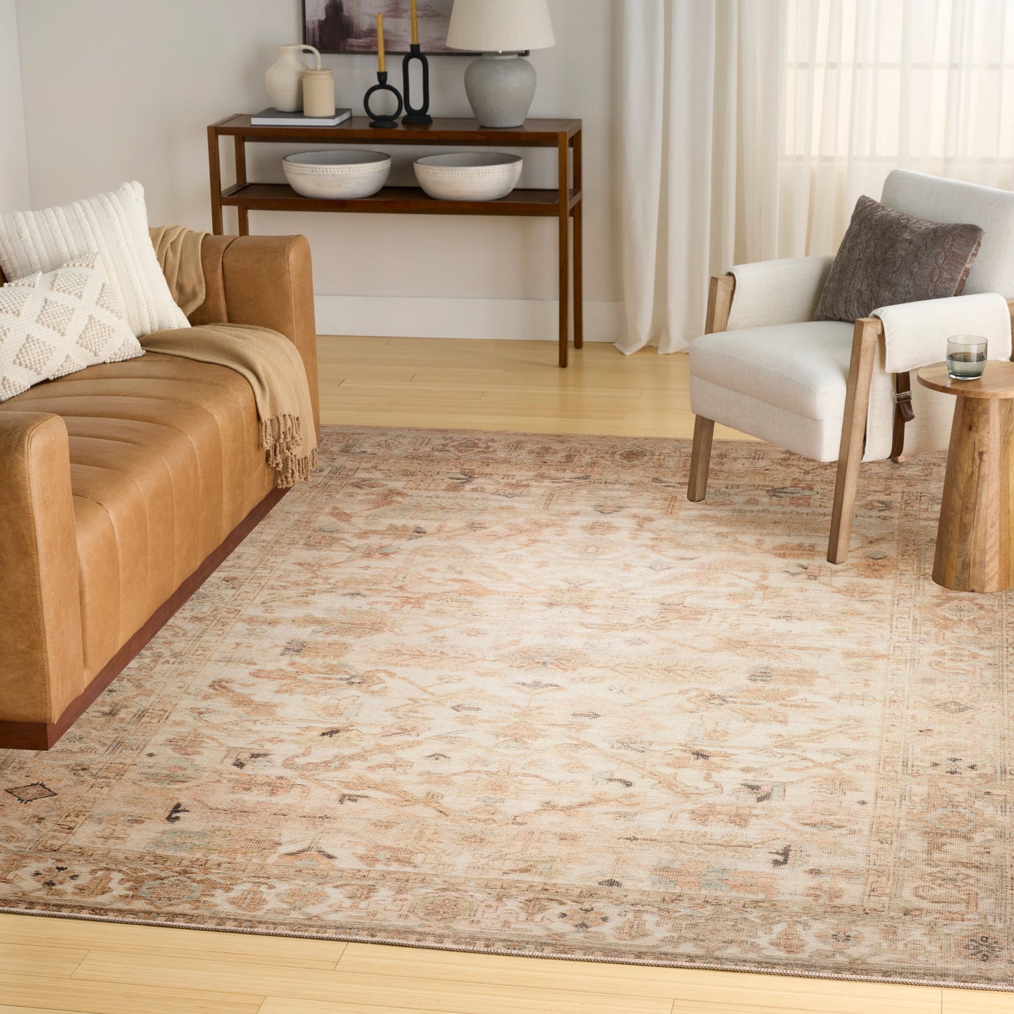 Nourison Vintage Washables 7'10" x 9'10" Beige Vintage Indoor Rug
