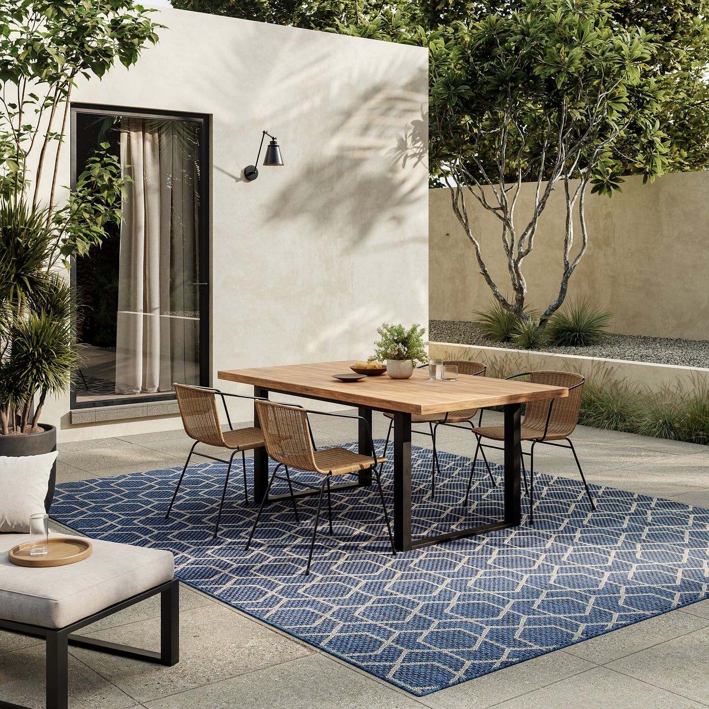 Nourison Horizon Indoor/Outdoor 8' x 10' Denim Modern Rug