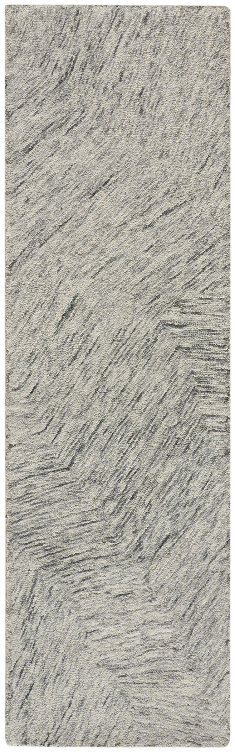 DKNY Pure Angles 2'3" x 7'6" Grey Modern Indoor Rug