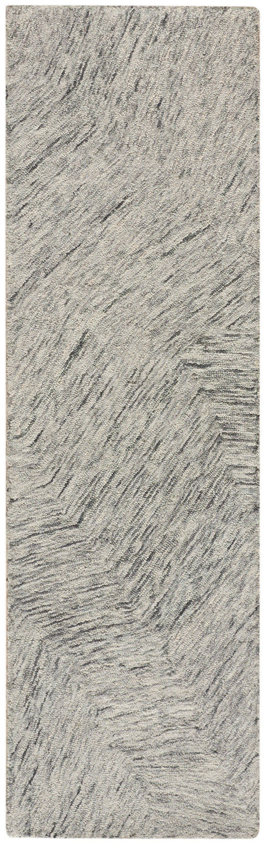 DKNY Pure Angles 2'3" x 7'6" Grey Modern Indoor Rug
