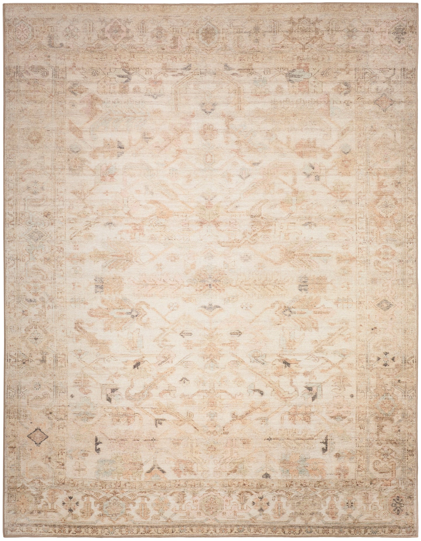 Nourison Vintage Washables 9' x 12' Beige Vintage Indoor Rug