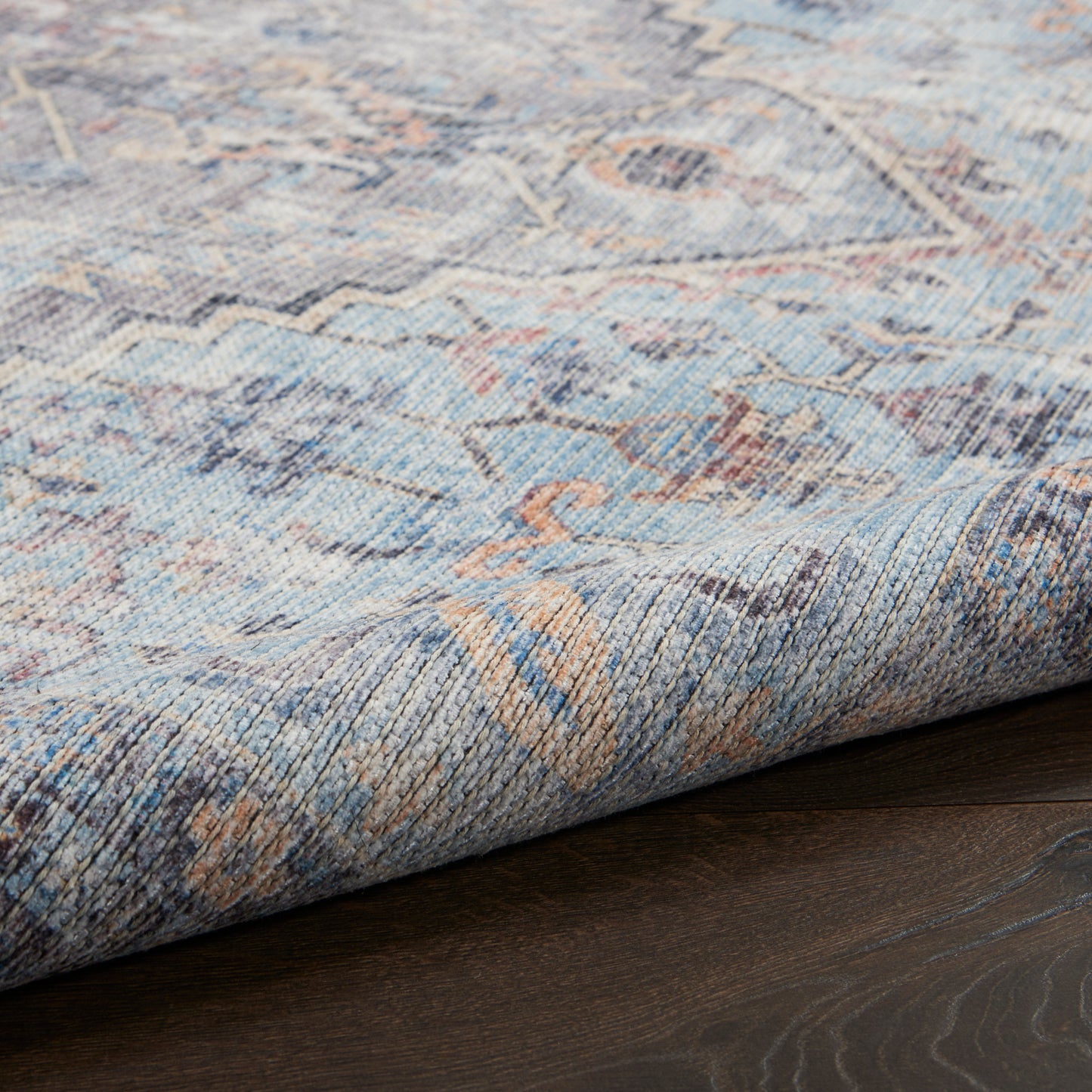 Nourison New Concept Washables 2' x 3'9" Light Grey Blue Vintage Indoor Rug