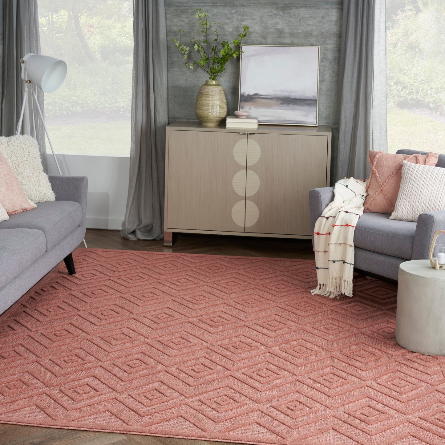 Nourison Versatile 9' x 12' Coral Orange Modern Rug