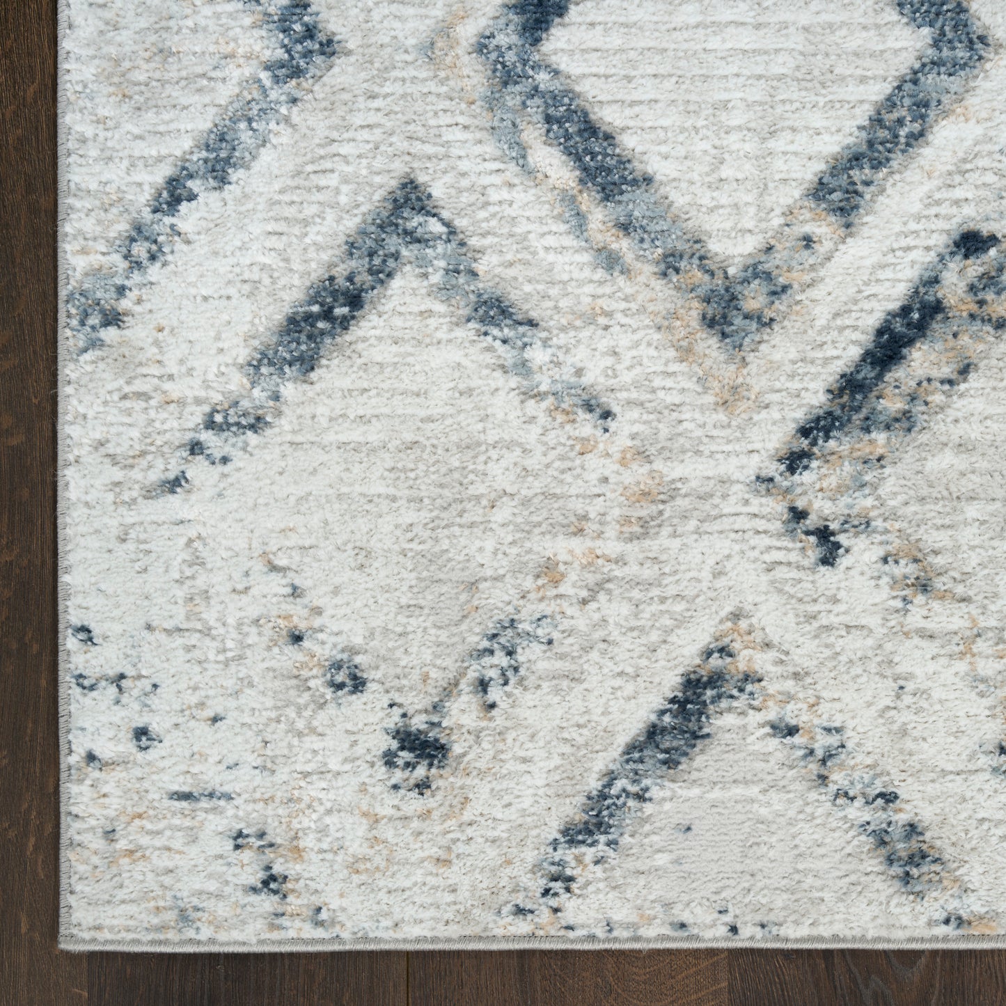 Nourison Dekor 5'3" x 7' Grey Navy Modern Indoor Rug