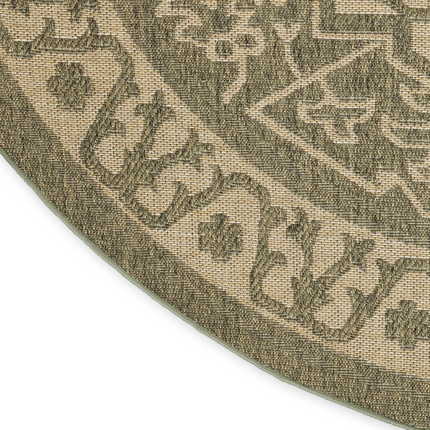 Nourison Tulum 8' x Round Olive Outdoor Rug