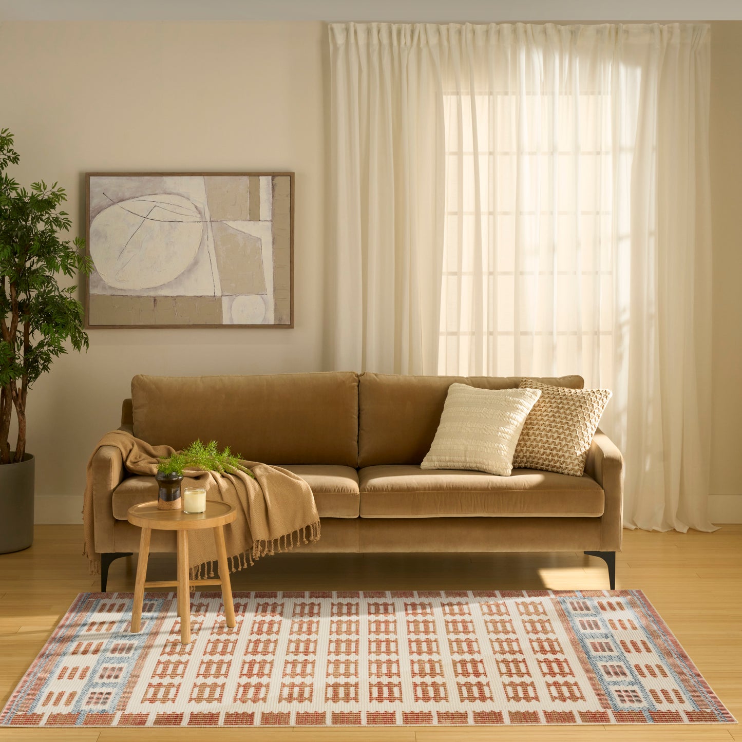 Nourison Nordic 4' x 6' Ivory Rust Modern Indoor Rug