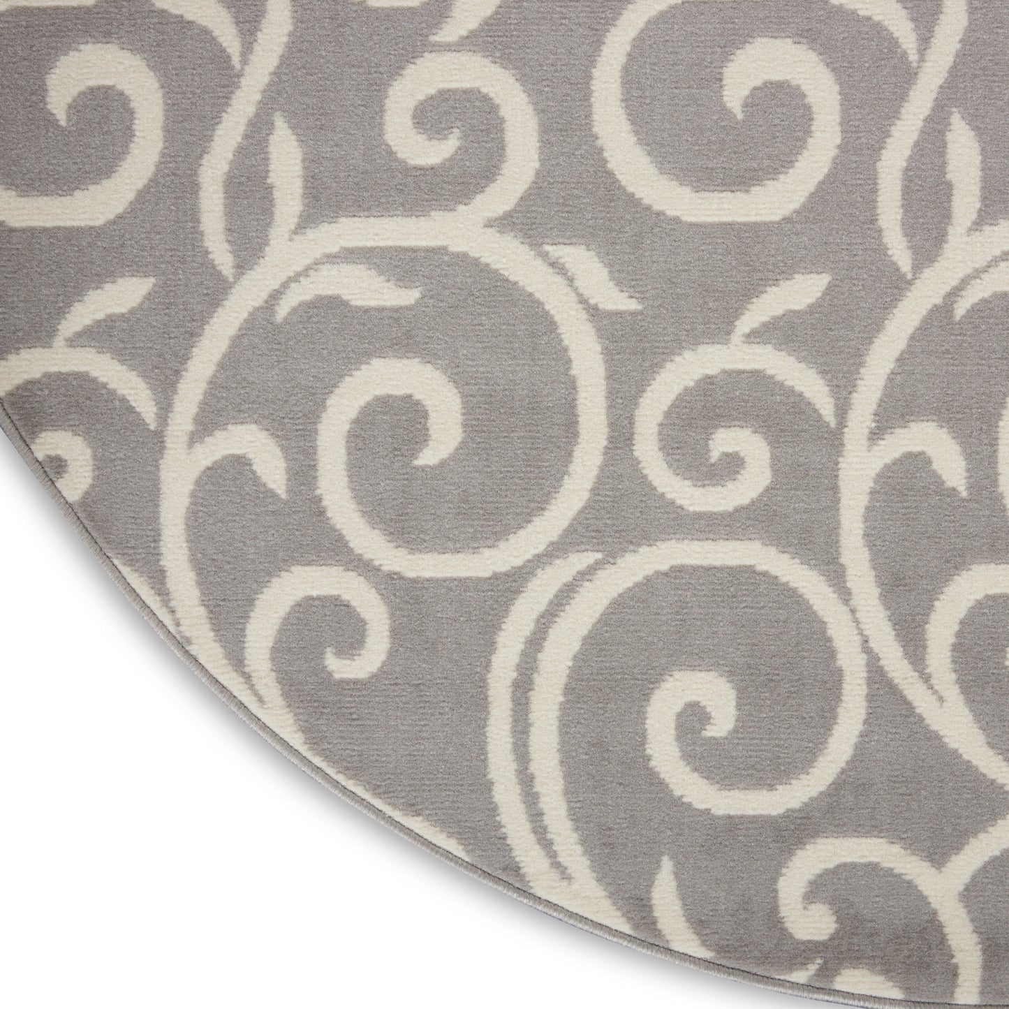 Nourison Grafix 5'3" x Round Grey Contemporary Indoor Rug