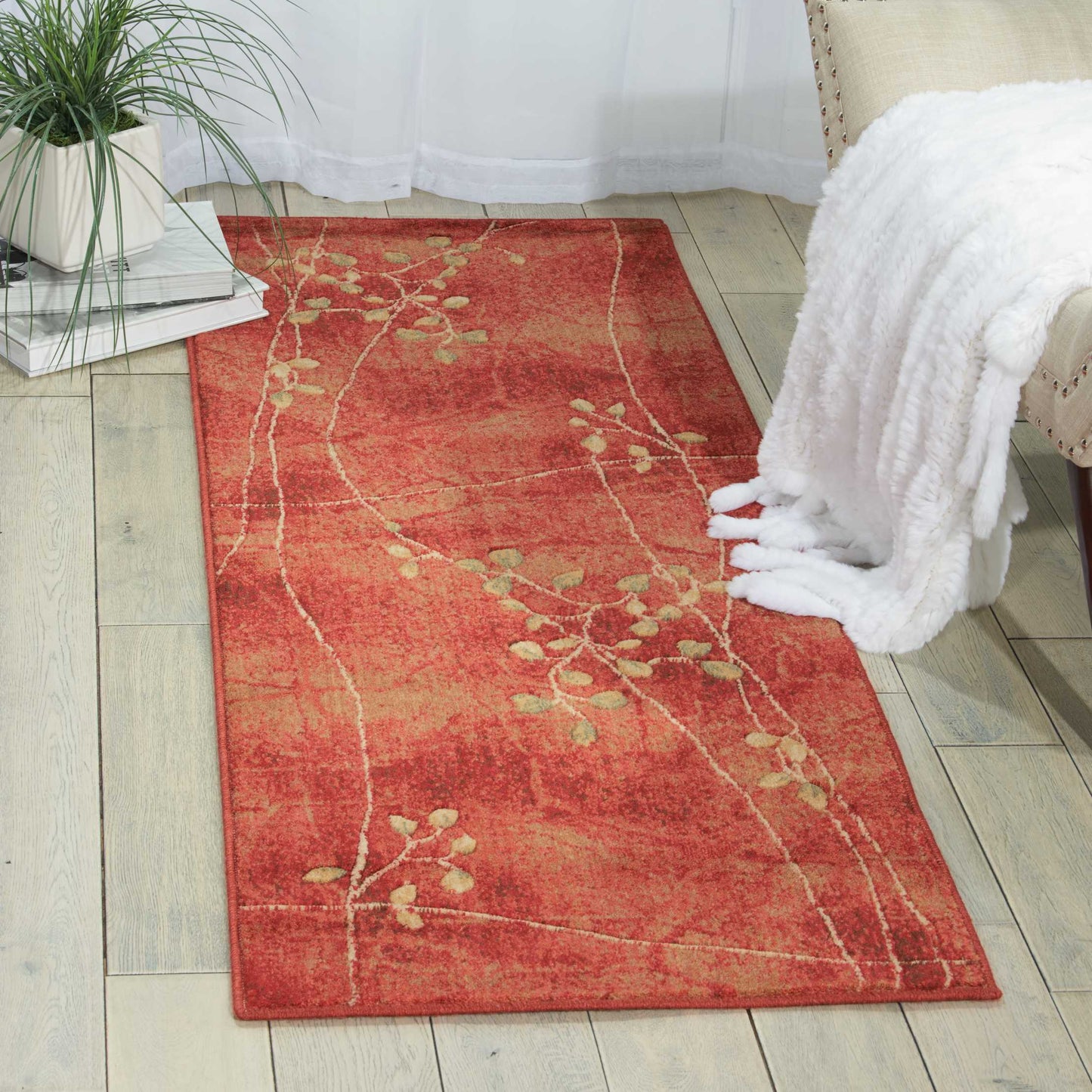 Nourison Somerset 2'3" x 8' Flame Rustic Indoor Rug