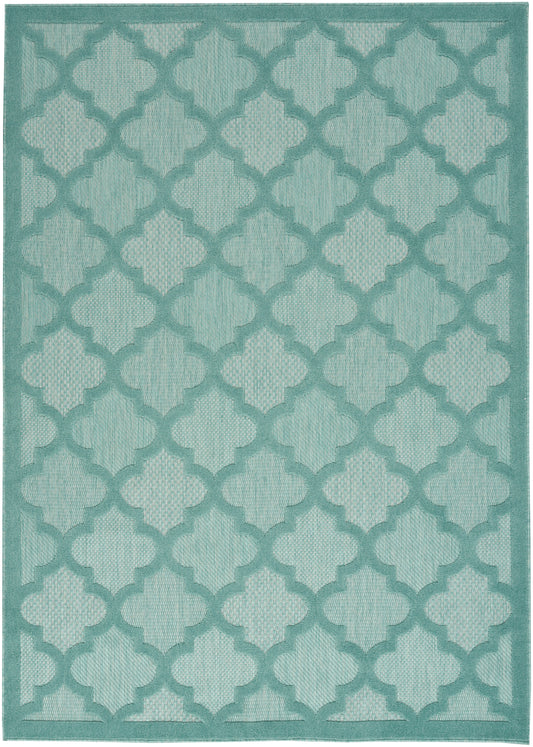 Nourison Easy Care 5' x 7' Aqua Teal Modern Rug