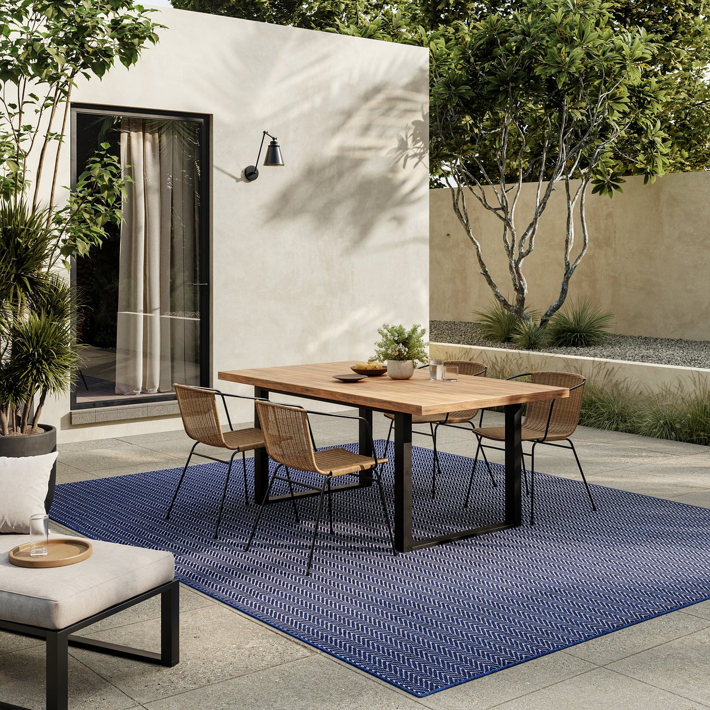 Nourison Horizon Indoor/Outdoor 8' x 10' Navy Modern Rug