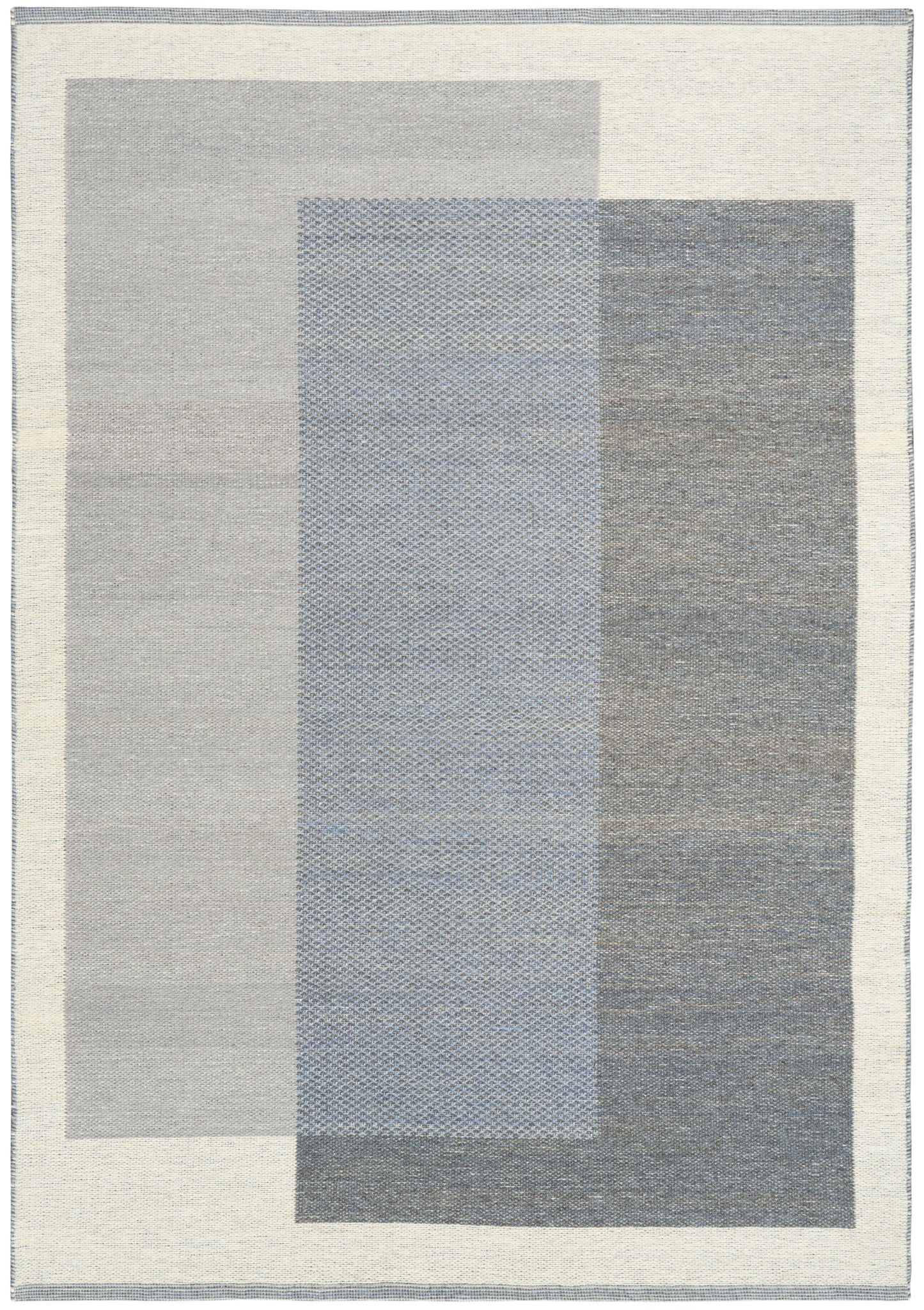 Nourison Copenhagen 5' x 7' Ivory Blue Mid-Century Modern Indoor Rug