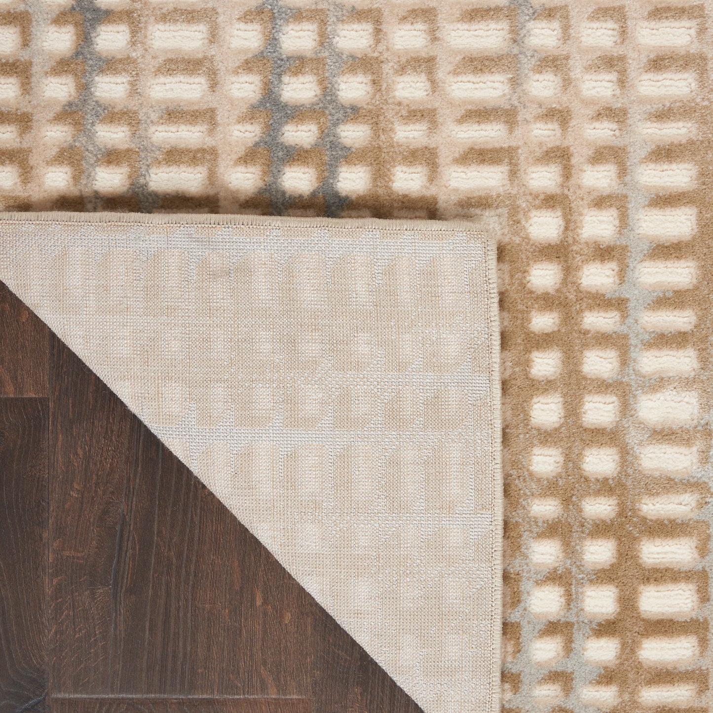 Nourison Solace 2'3" x 7'3" Beige Blue Contemporary Indoor Rug