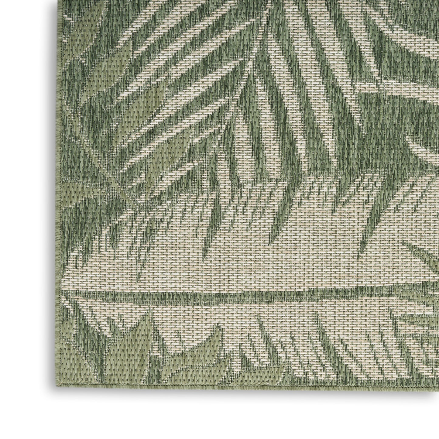 Nourison Garden Oasis 2' x 4' Green Ivory Outdoor Rug
