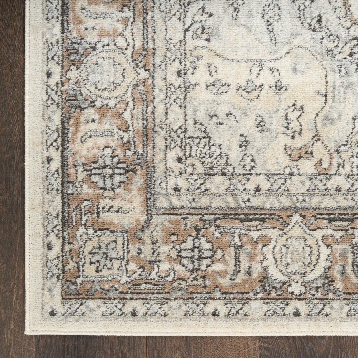 Nourison Quarry 3'9" x 5'9" Ivory Grey Taupe Vintage Indoor Rug