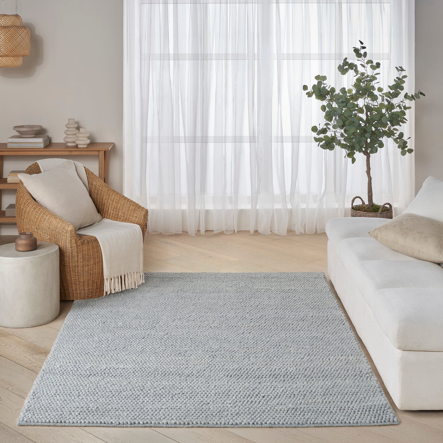 DKNY Pure Knots 4' x 6' Denim Modern Indoor Rug