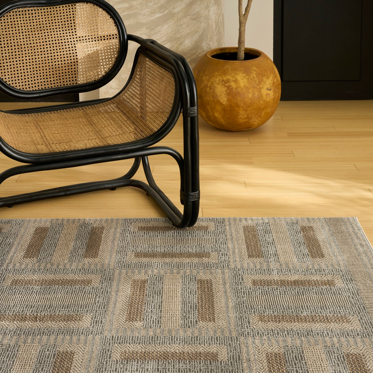 Nourison Nordic 5' x 7' Grey Multicolor Modern Indoor Rug